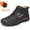 Fashion Genuine Leather Casual Shoes Climbing Hiking Shoes Warm Winter Boots for Men High Quality Platform Snow Boot