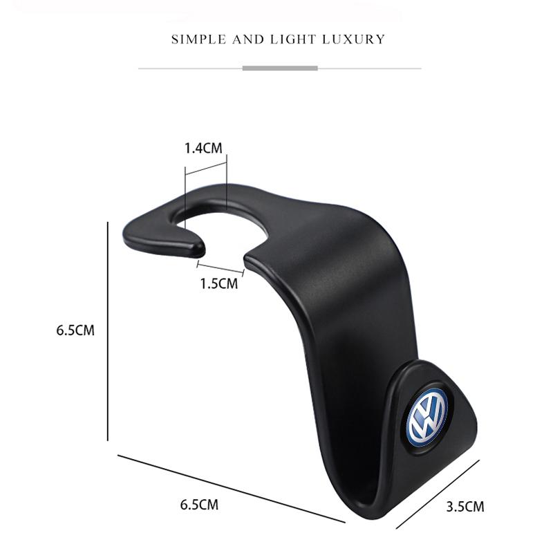 2026 Hot For Volkswagen VW Car Emblem Seat Back Storage Hook Organizer Holder For VW GTI Polo Golf Passat Tiguan Arteon Touareg