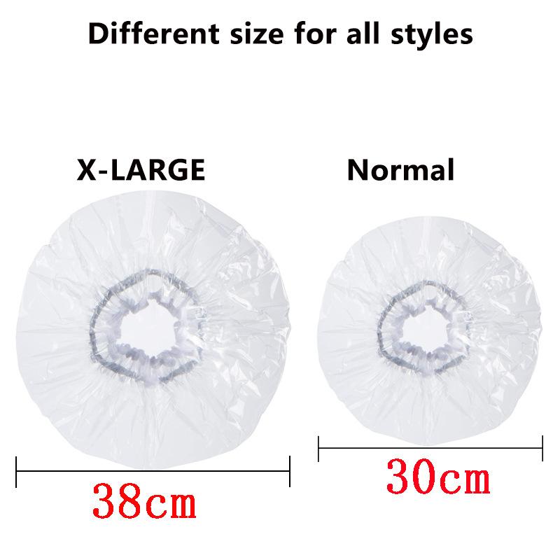1Pc Oversized Large Transparent Shower Cap Reusable Pvc Waterproof Oil Baking Bathing Hat for Women Men Thick Long Braids Hair