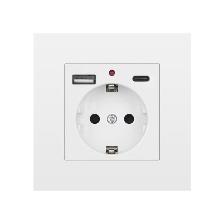 

Power Socket USB Wall Socket with USB TypeC Ports 16A European Compatibility, Efficient Charging 86x86mm 1