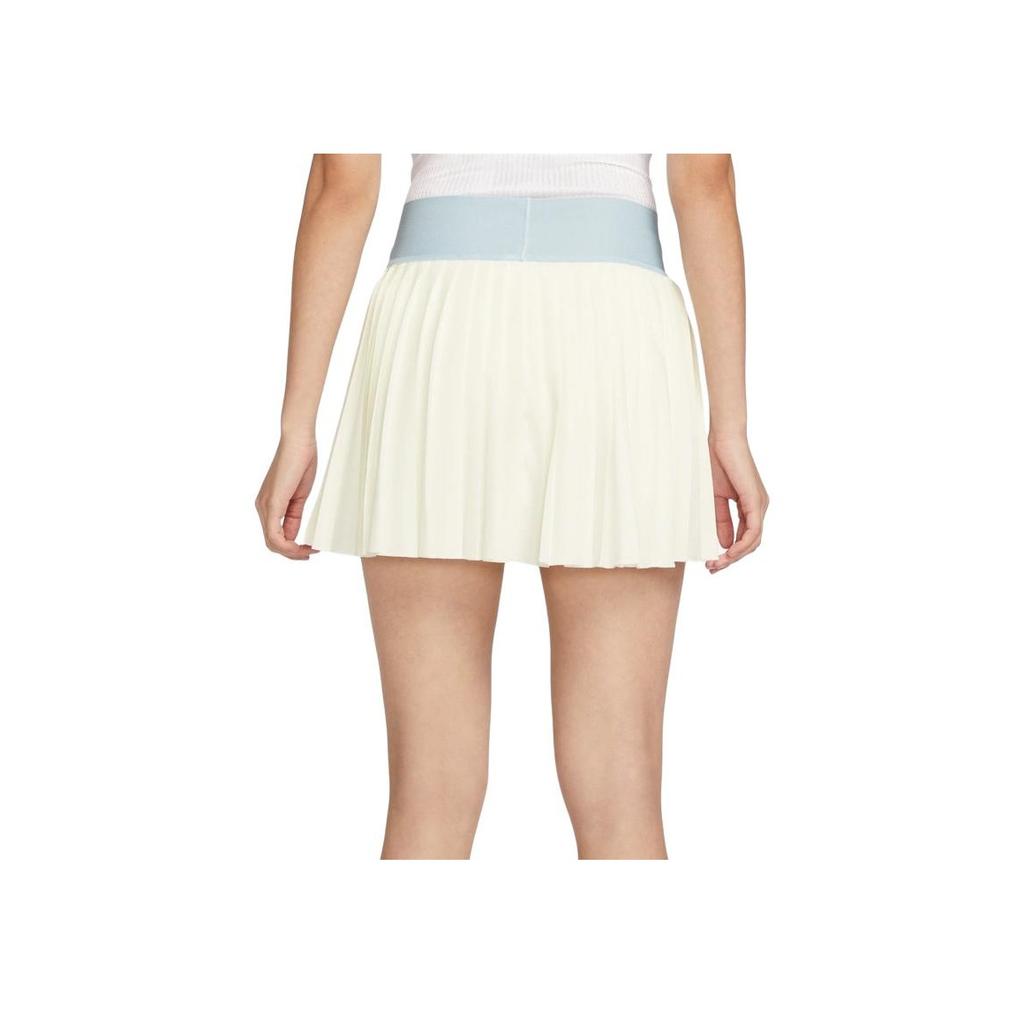 Nike Advantage Dri-Fit Elastic Lightweight Quick-Drying Comfortable Tennis Pleated Skirt Women Bottoms Sail-White Rage-Blue HF6596-134