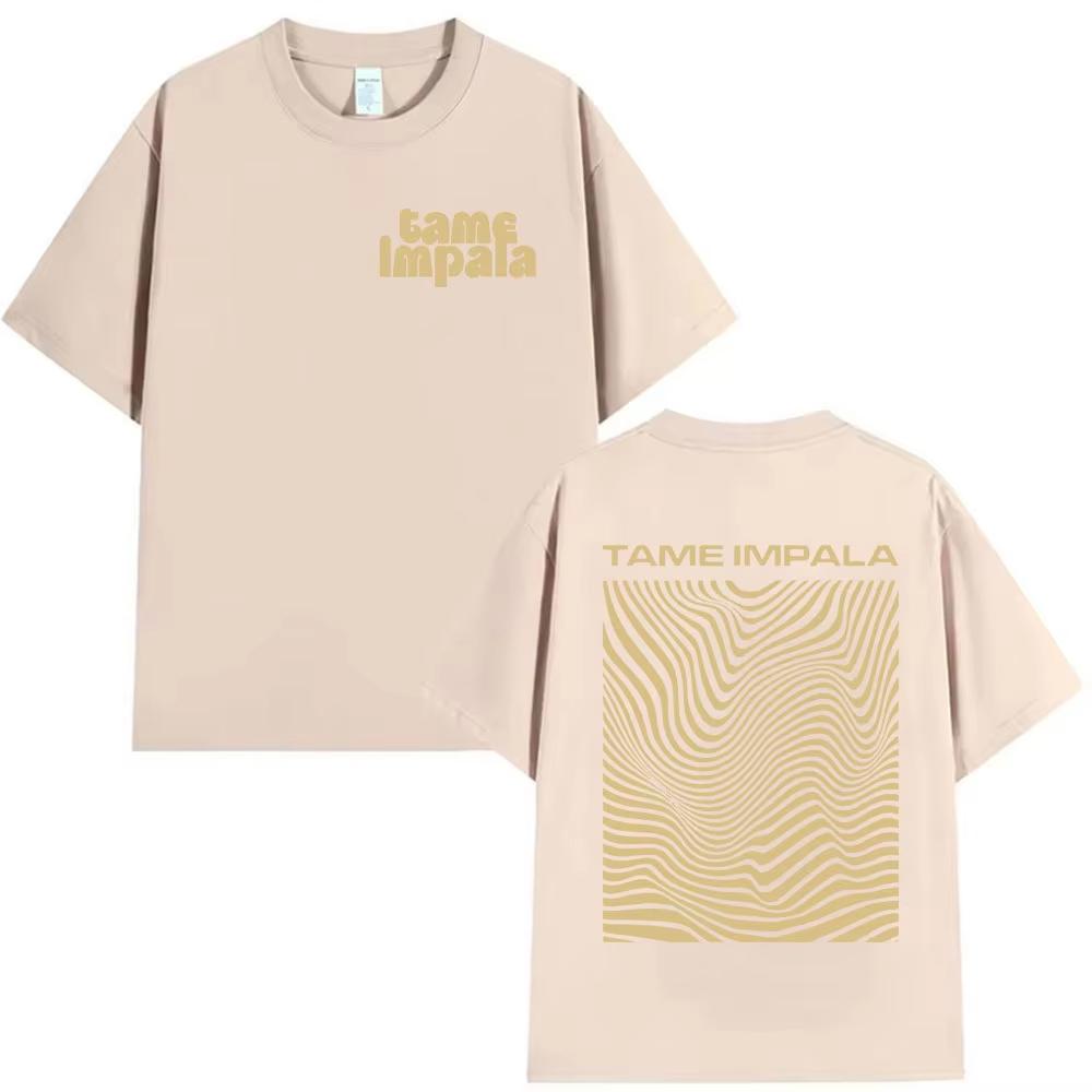 Psychedelische Band Tame Impala 100% Baumwolle Herrenhemd Oversize Albumgrafiken Damen Y2k Hip Hop Streetwear T-Shirt