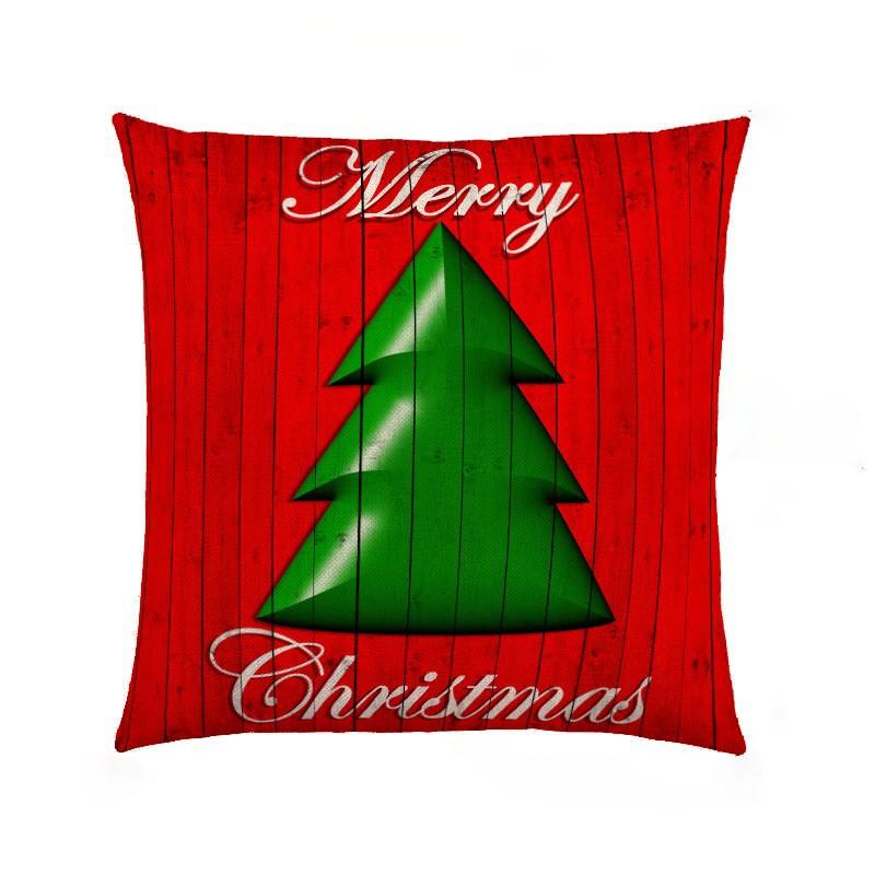 Nordic Christmas Pillow Cover Red Cartoon Santa Claus Series Dutch Velvet Sofa Cushion Cover