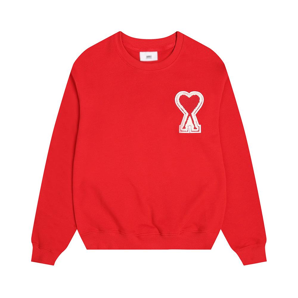 Sweatshirt Unisexe AMI ANCIENT en Coton avec Petite Broderie Cœur - Style Automne/Hiver, Col Rond, Coupe Ample, Décontracté.