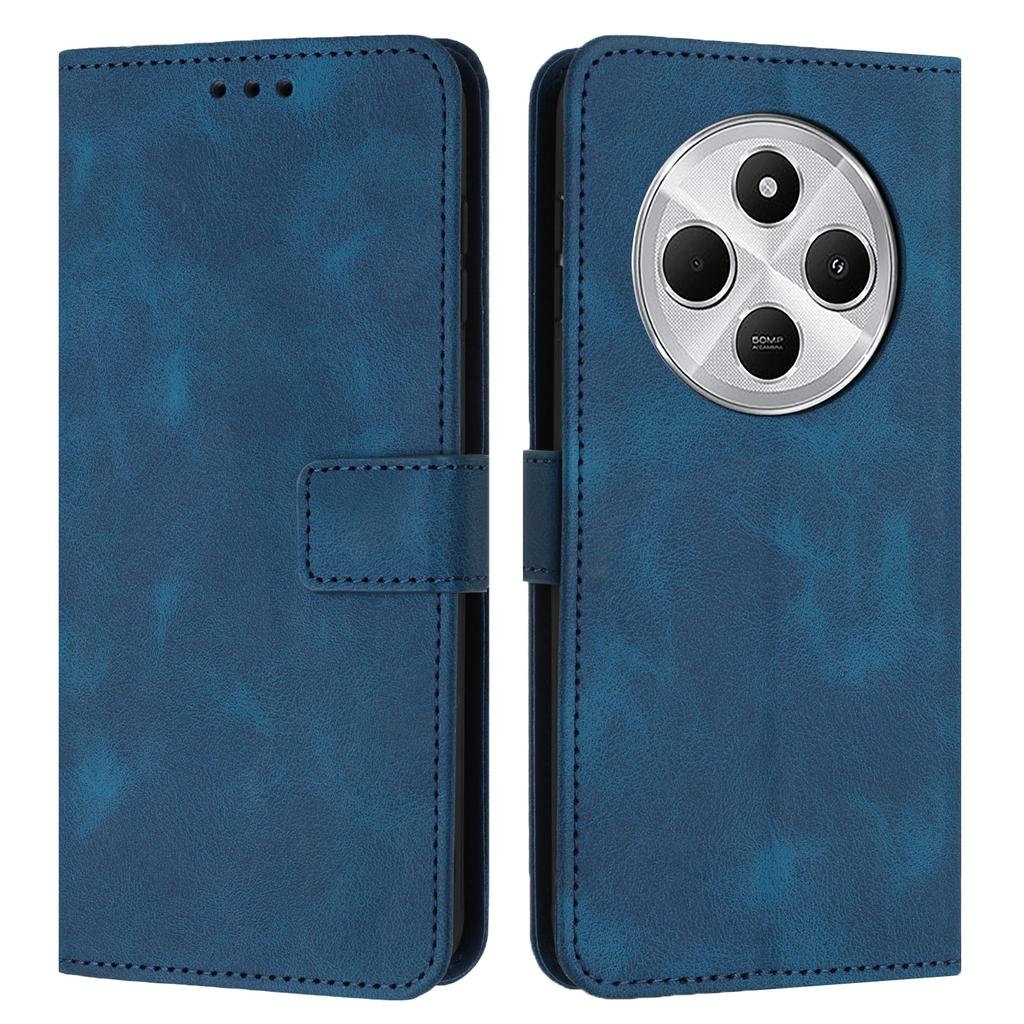 For Xiaomi Poco C75 4G/Redmi 14R 5G/14C 4G Leather Case Solid Color Wallet Protective Phone Cover