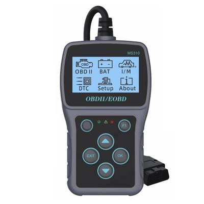 2.4in Display OBDII Scanner Leitor de Código de Falha de Carro Testador de Bateria com Prontidão OBDII Scanner de Diagnóstico