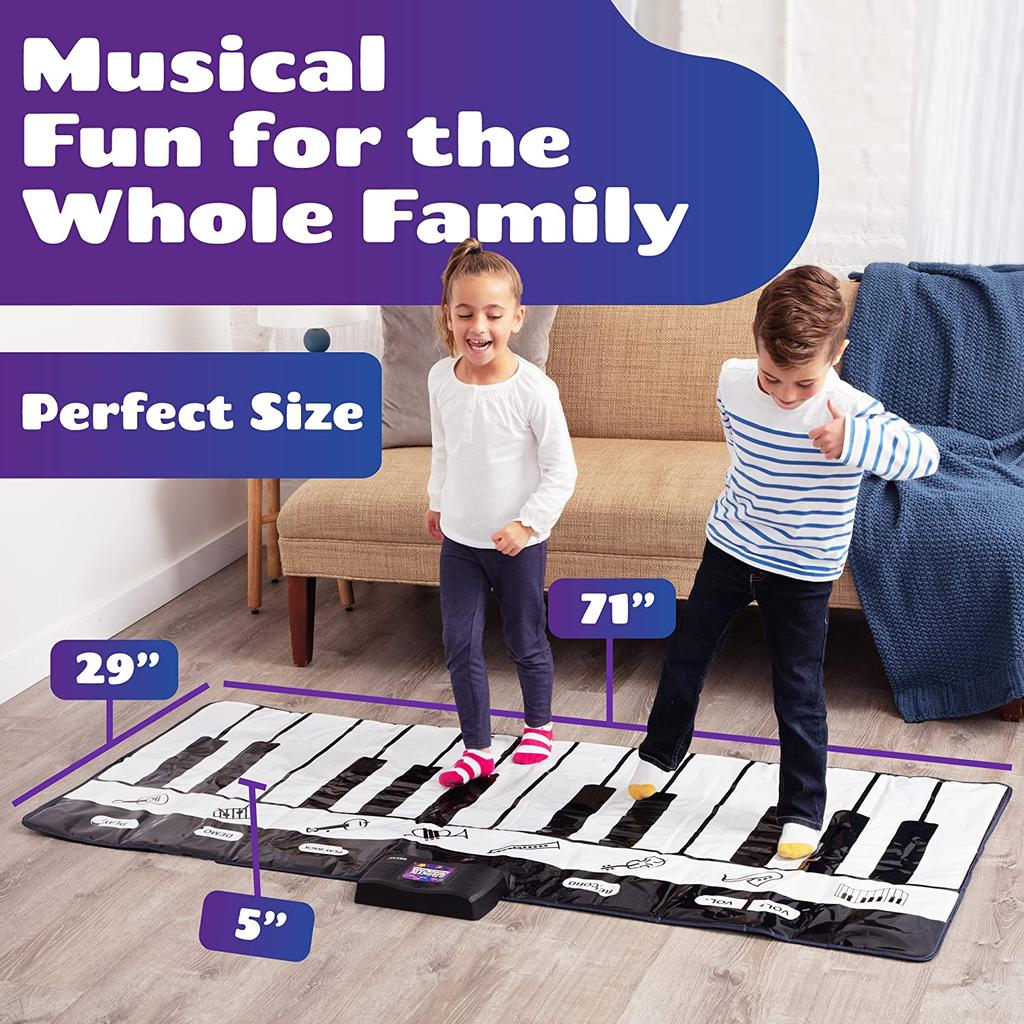 Tapete de piano infantil com 24 teclas, 4 modos de jogo exclusivos, 8 sons de instrumentos musicais | Tapete musical para teclado e brinquedos |