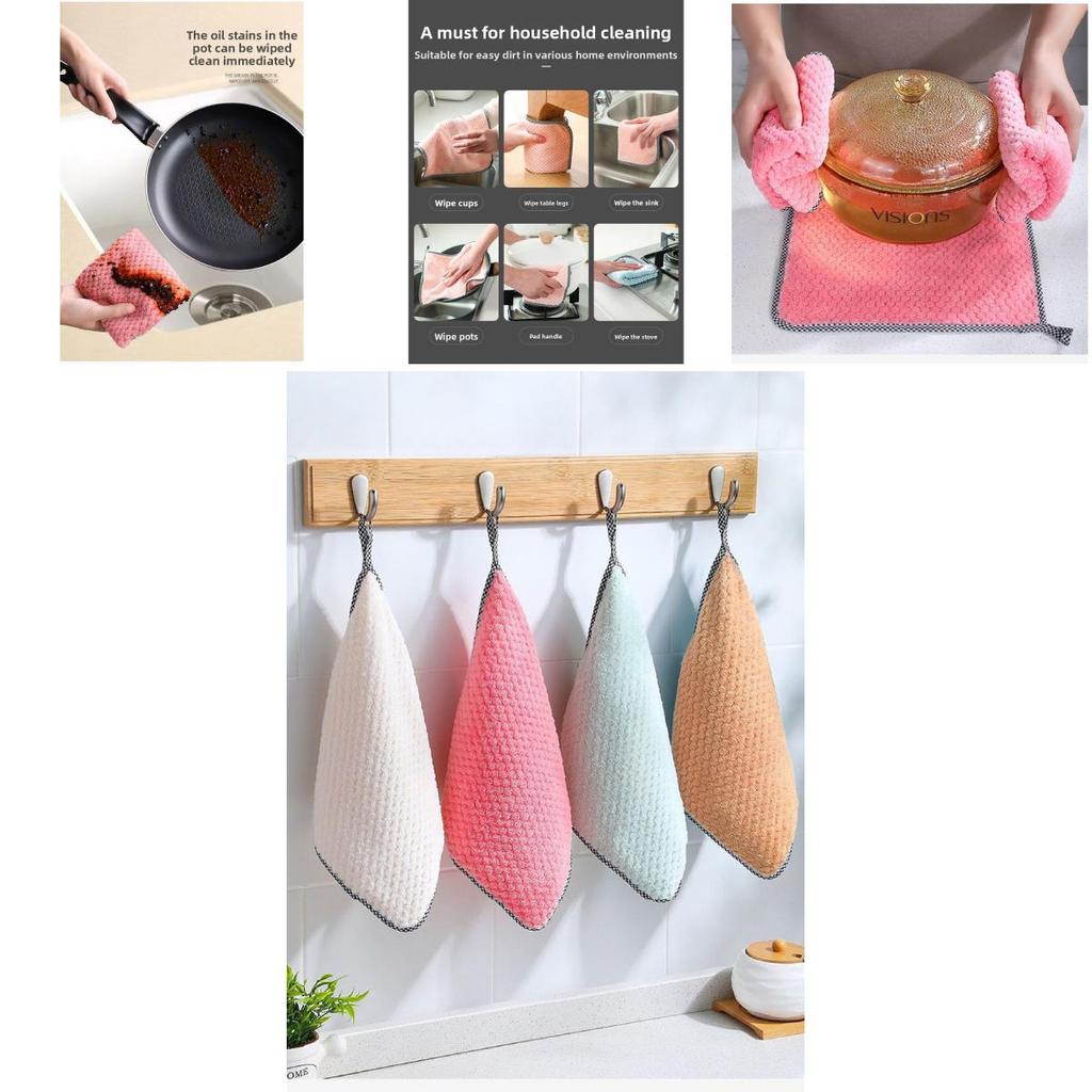 Kitchen Microfiber Dish Cloth With Water Absorption For Pots And Bowls