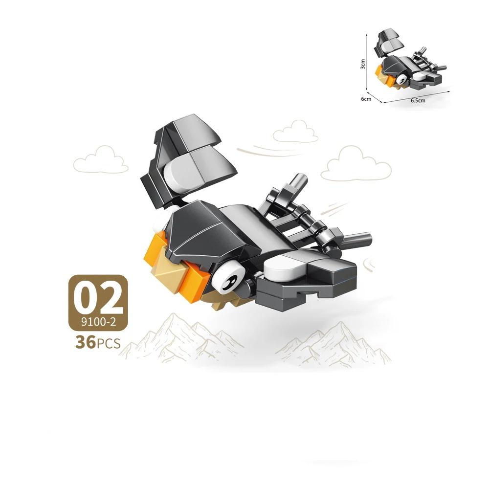 MOC Animal Building Block Accessories Set Crow Parrot Peacock Eagle Flamingo Transport Horse Ox Cart Gift Brick Model Toy K001