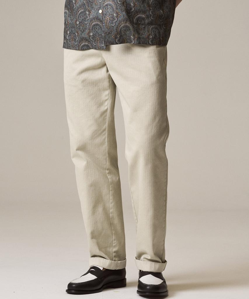 Laijeuaenbillou Garment-Dyed 265 Hbt Chino Pants Mushroom