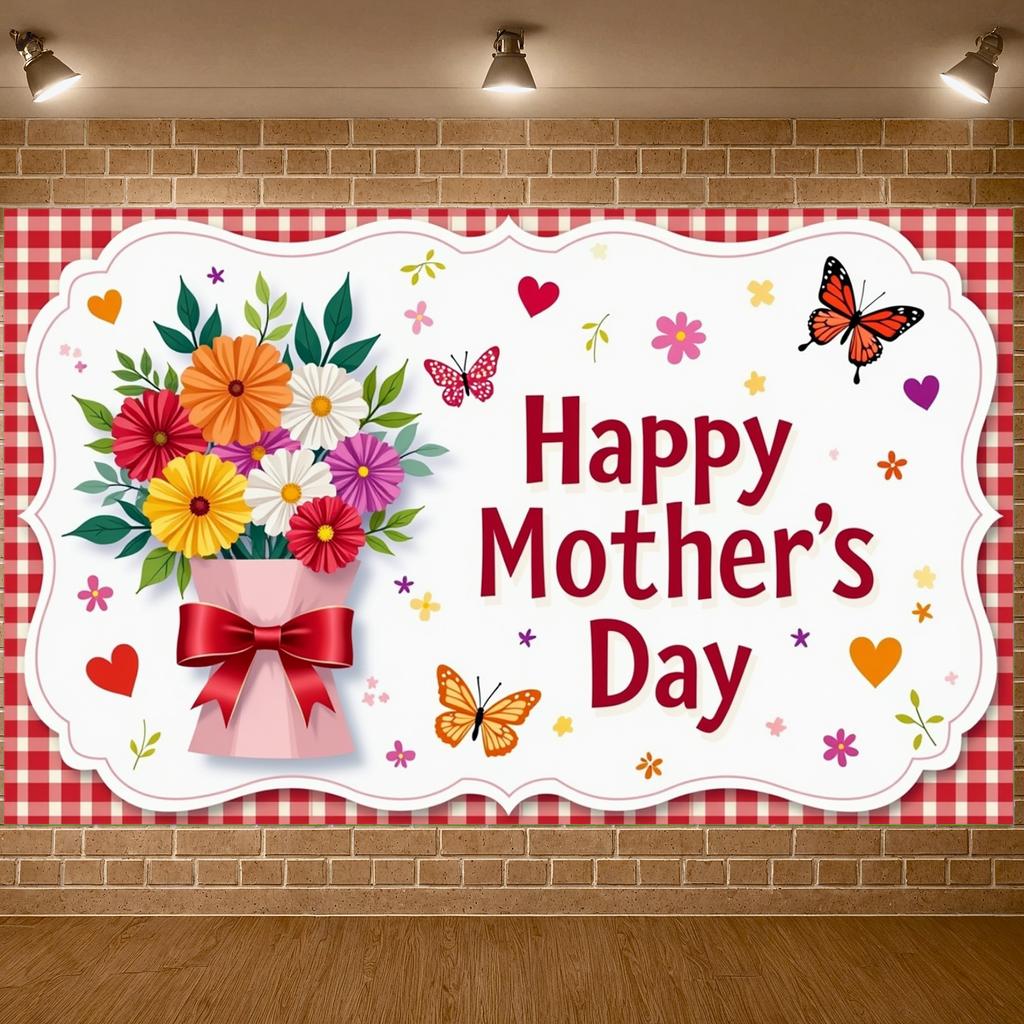 Mother's Day Backdrop Floral Design Feliz Día De Las Madres Banner Love Mom Background Romantic  Mom Tribute Display