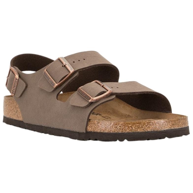 Birkenstock Milano Comfortable And Trendy One Strap Sandals Unisex Light Brown Wide Fit 634501