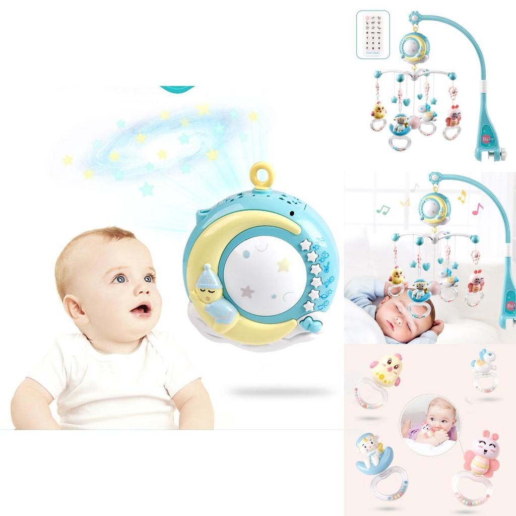 Elegant And High-quality Musical Crib Bed Bell Toy With Rotating Stars And Clouds
