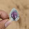 Mothers Day Deal Oval Ruby Zoisite Gemstone 925 Sterling Silver Statement Ring