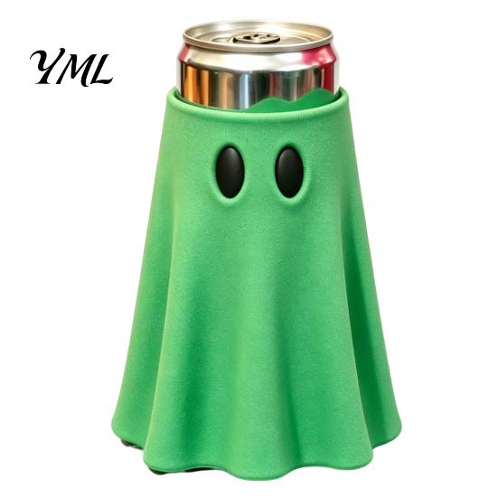 Ghost Can Cooler Halloween Holder, Universal Beverage Sleeve, Cute Shaped Decorations Insulated Drink Holder for Standard Slim Tall Soda Beer Cans Jar