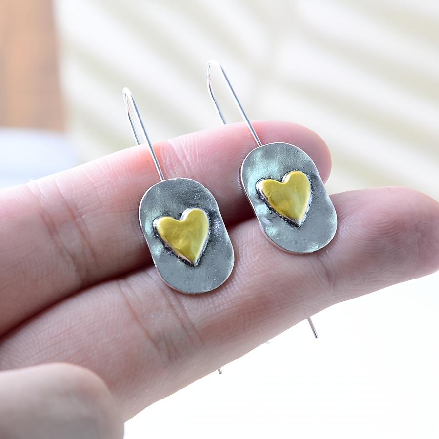Boucles d'oreilles pendantes en forme de cœur de style ethnique bohème vintage, uniques, pour le quotidien et les voyages, bijoux romantiques, accessoires durables