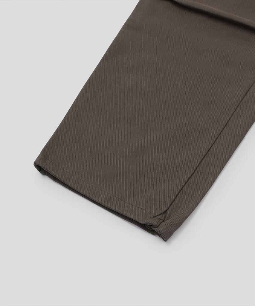 SLOW RECORD HOUSE Double Pintuck Cotton Pants_Brown