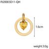 CARLIDANA Dainty Stainless Steel Crystal Charms for Jewelry Making Women Necklace Round 12 Zircon Birthstone Heart Pendants