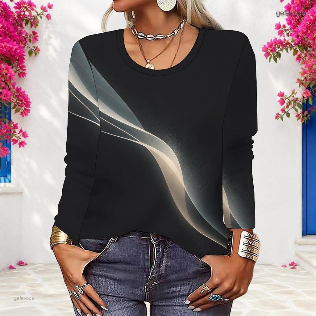 Women Plus Size Round Neck Long Sleeve Colorful Tie Dye Printed Pullover Sweatshirt
