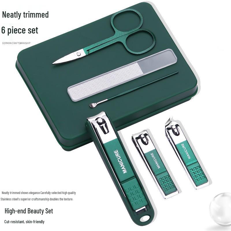 6-Piece Stainless Steel Nail Clipper Set for Manicure & Pedicure