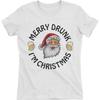 Funny Christmas Cotton T Shirt Merry Drunk I'm Gift Santa Claus Beer T-Shirt