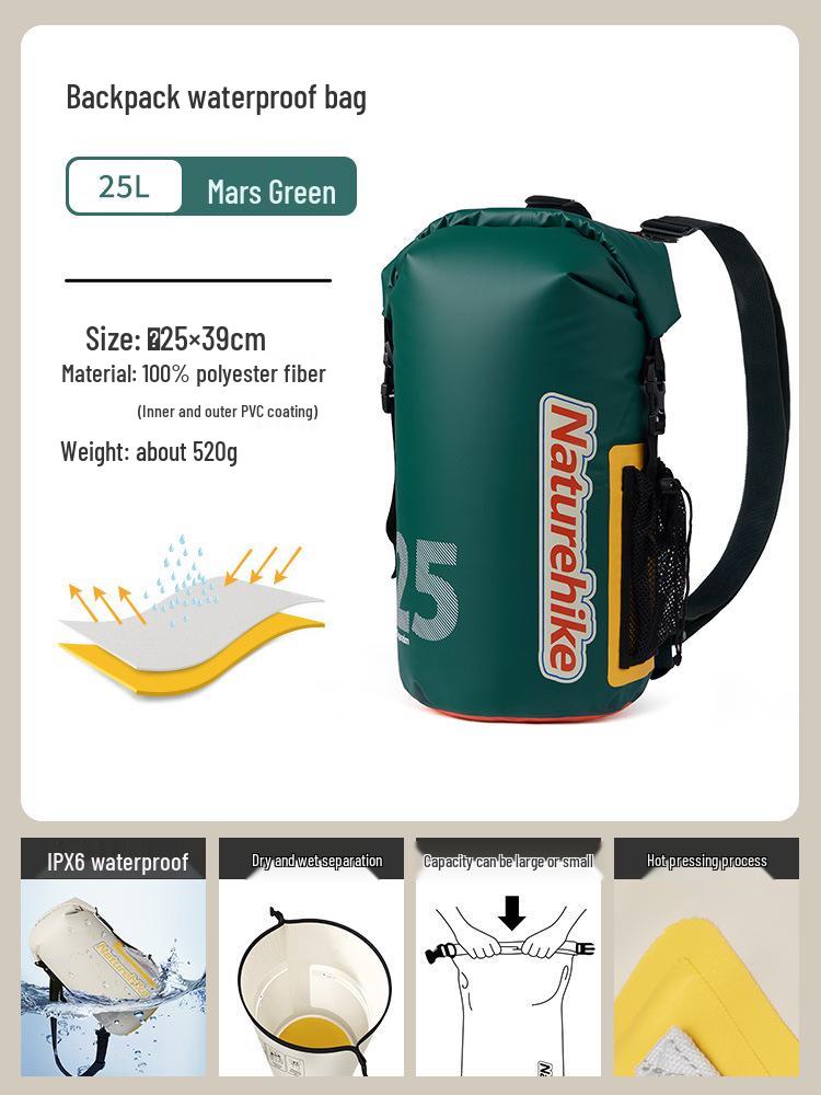 Naturehike Waterproof Wet/Dry Separation Backpack for Outdoor Swimming, Diving, and Snorkeling