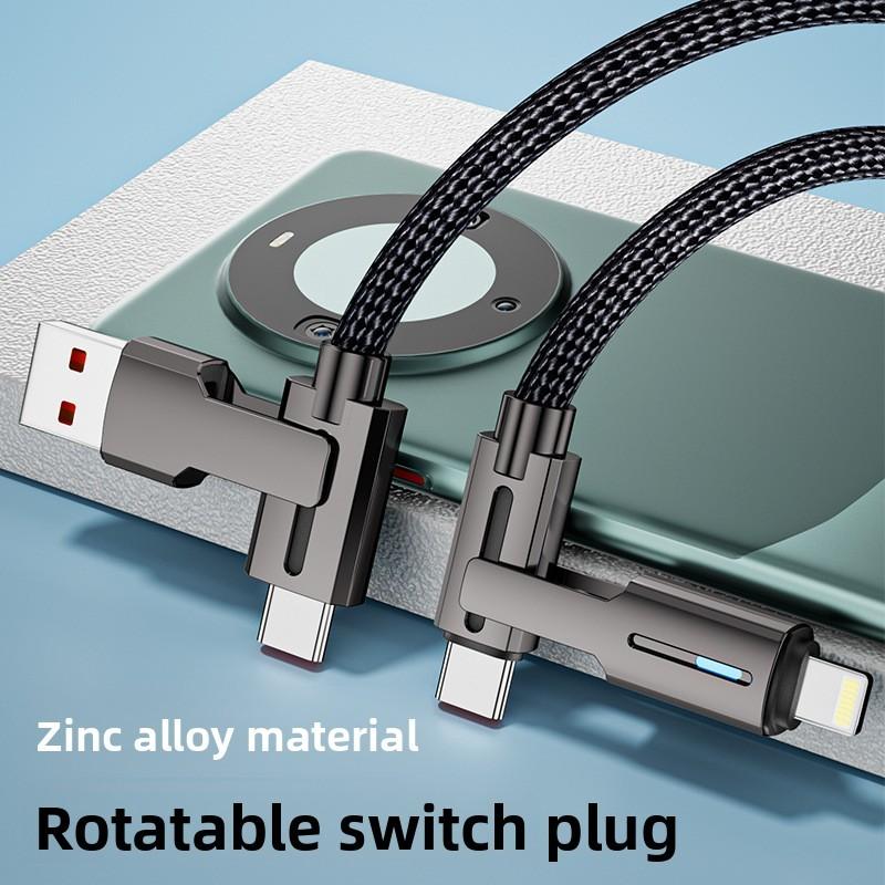 100w Fast Charging Multi Cable For Apple Huawei Xiaomi With Lightning And Typec Connectors