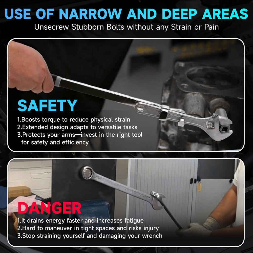 15Inch Electroplating Spanner Torque Amplifier Device for Mechanics Wrench Extension for Tighten Nuts Bolts for Extra Leverage