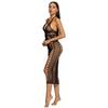 Womens One Piece Bodysuit Mesh Halter Long Dress Sexy Fishnet Dress Lingerie Backless Sexy Stocking Sexy Lingerie Dress Costumes