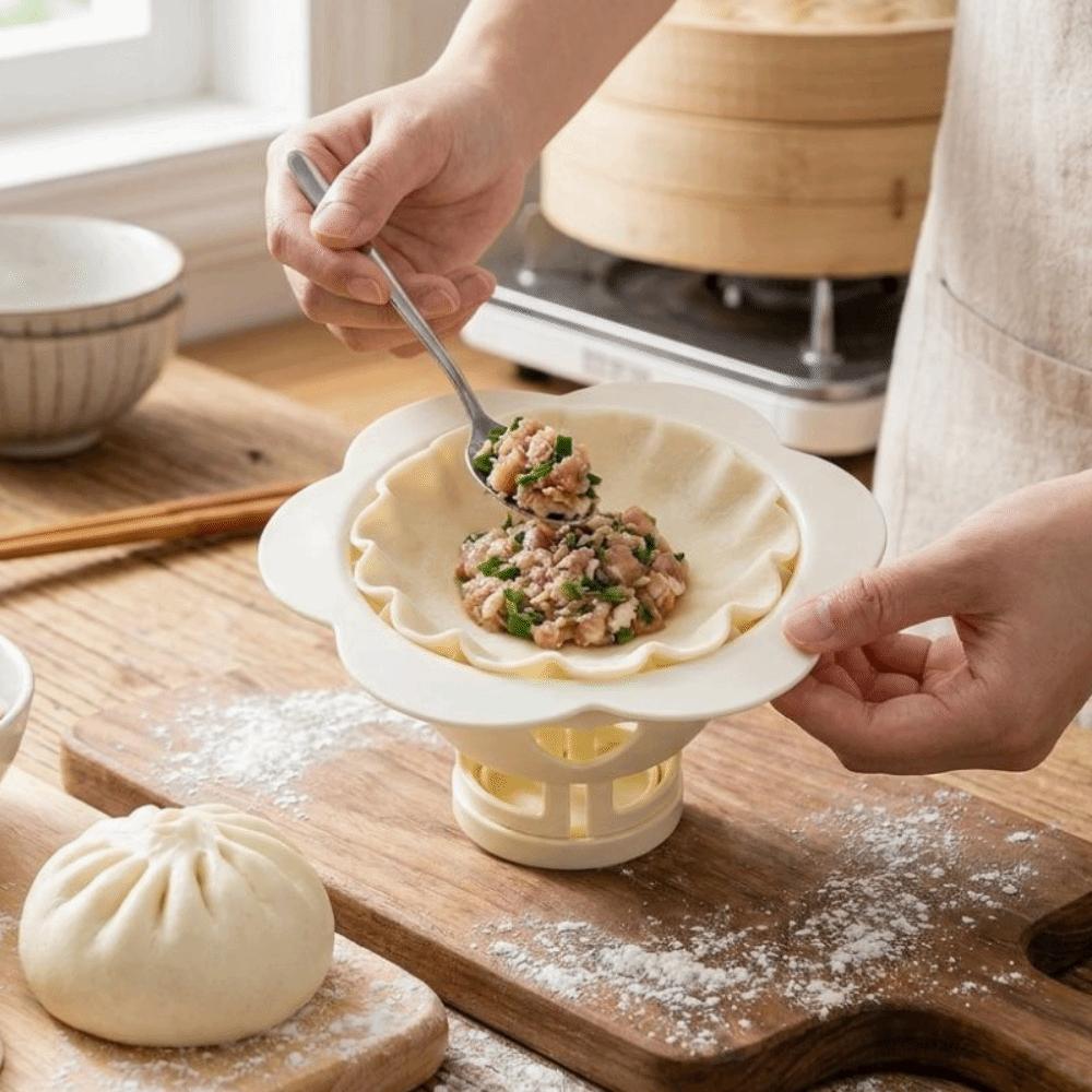 Non-stick Flower Dumpling Mold Plastic Dumpling Machine Steamed Bun Mold  Home Kitchen Pastry