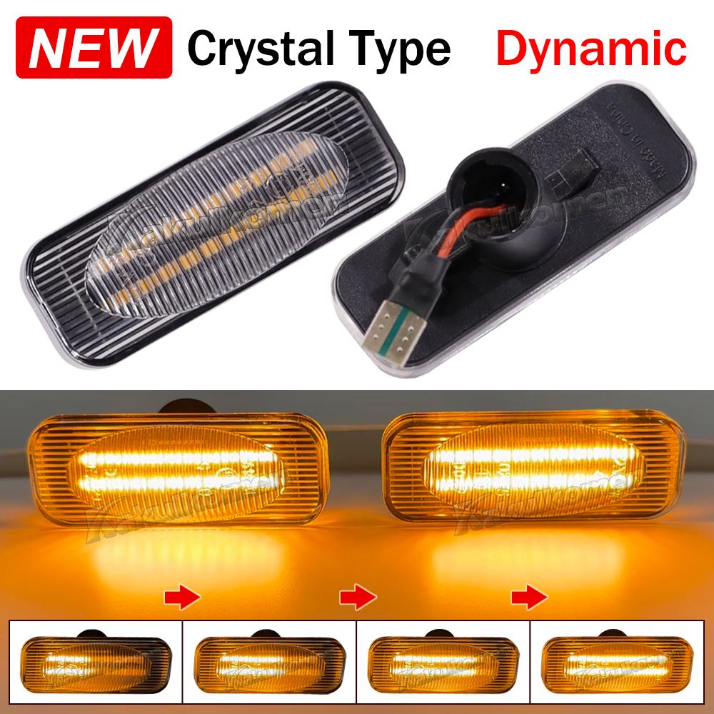 2Pieces Dynamic LED Fender Side Marker Turn Signal Indicator Repeater Light For Opel Omega B Stufenheck Caravan 1994-2003