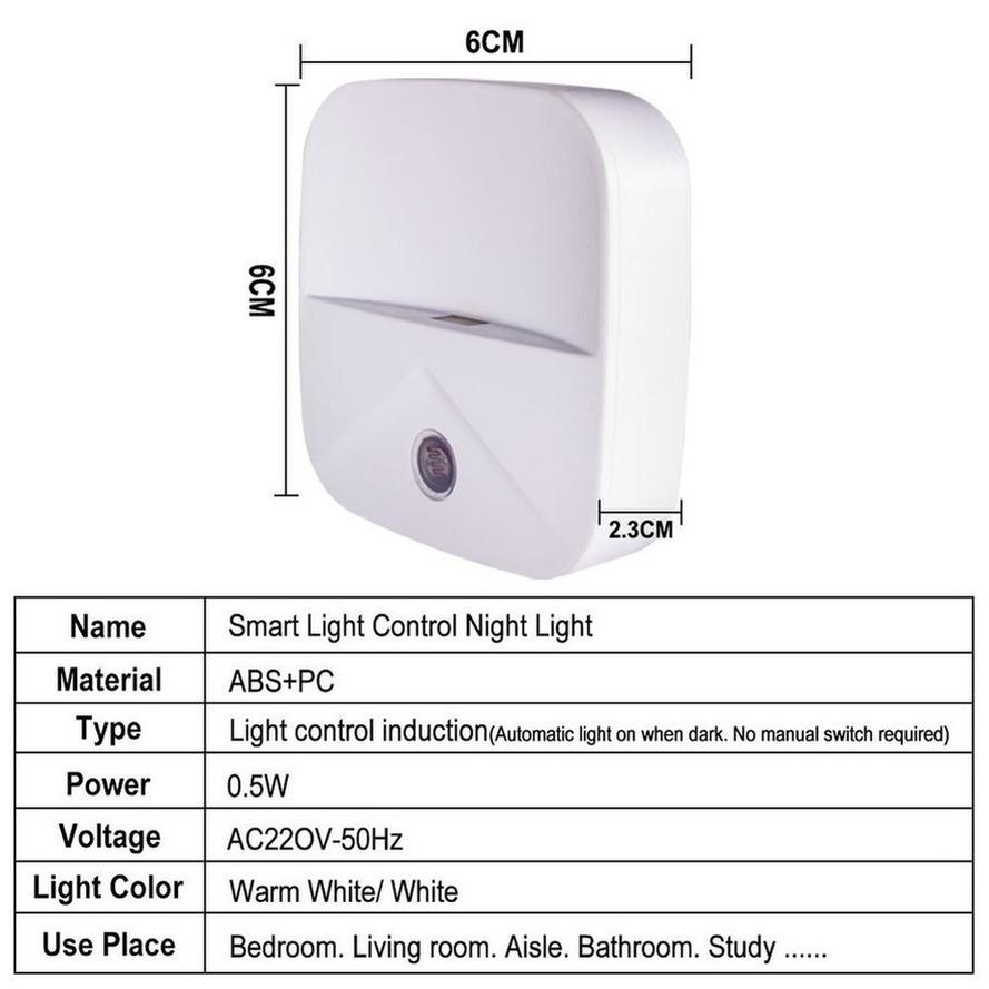 LED Night Light Wireless Light Control Sensor  Dusk-to-Dawn Night Lights For Baby Kids Bedside Bedroom Corridor Lamp EU US Plug