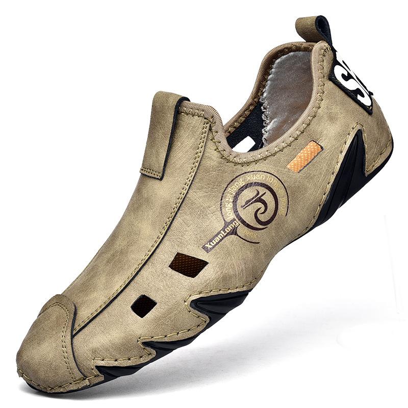 

2025 новые летние уличные удобные повседневные сумки, голова из дышащей сетки, внешнеторговые мужские сандалии большого размера 48 хаки