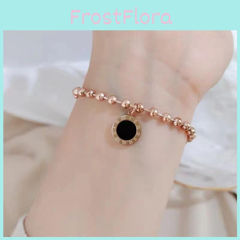 Trendy Gold Rose Geometric Titanium Steel Bracelet For Women 2024 Summer