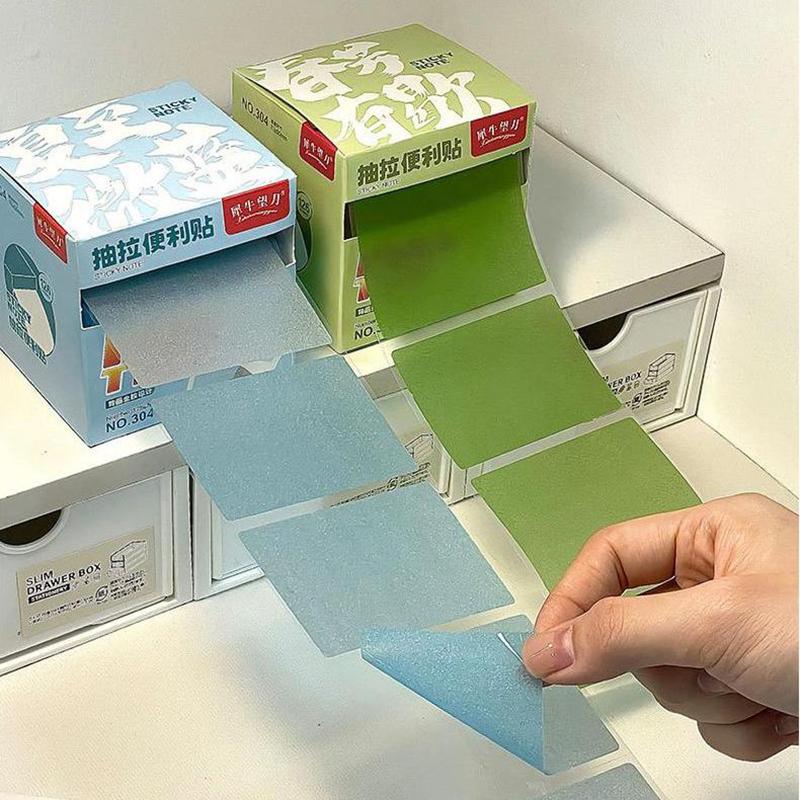 126 Sheets Color Matte Sticky Notes Pads Stationery Posted It Memo Notepad Notebook Pull-Out Message Sticker