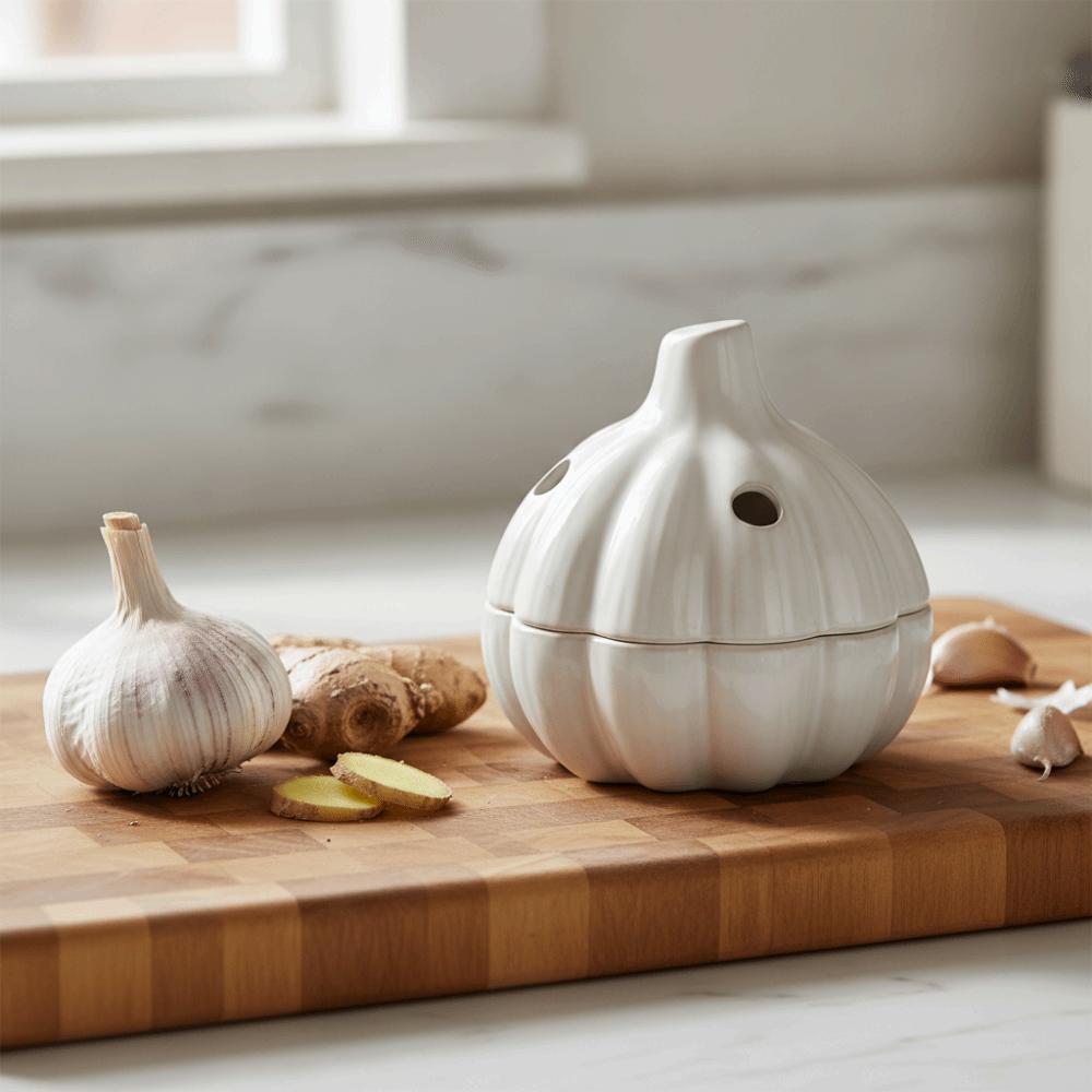 Well-ventilated Garlic Storage Tank Garlic Shaped Dried Chili Storage Can Kitchen Counter-top