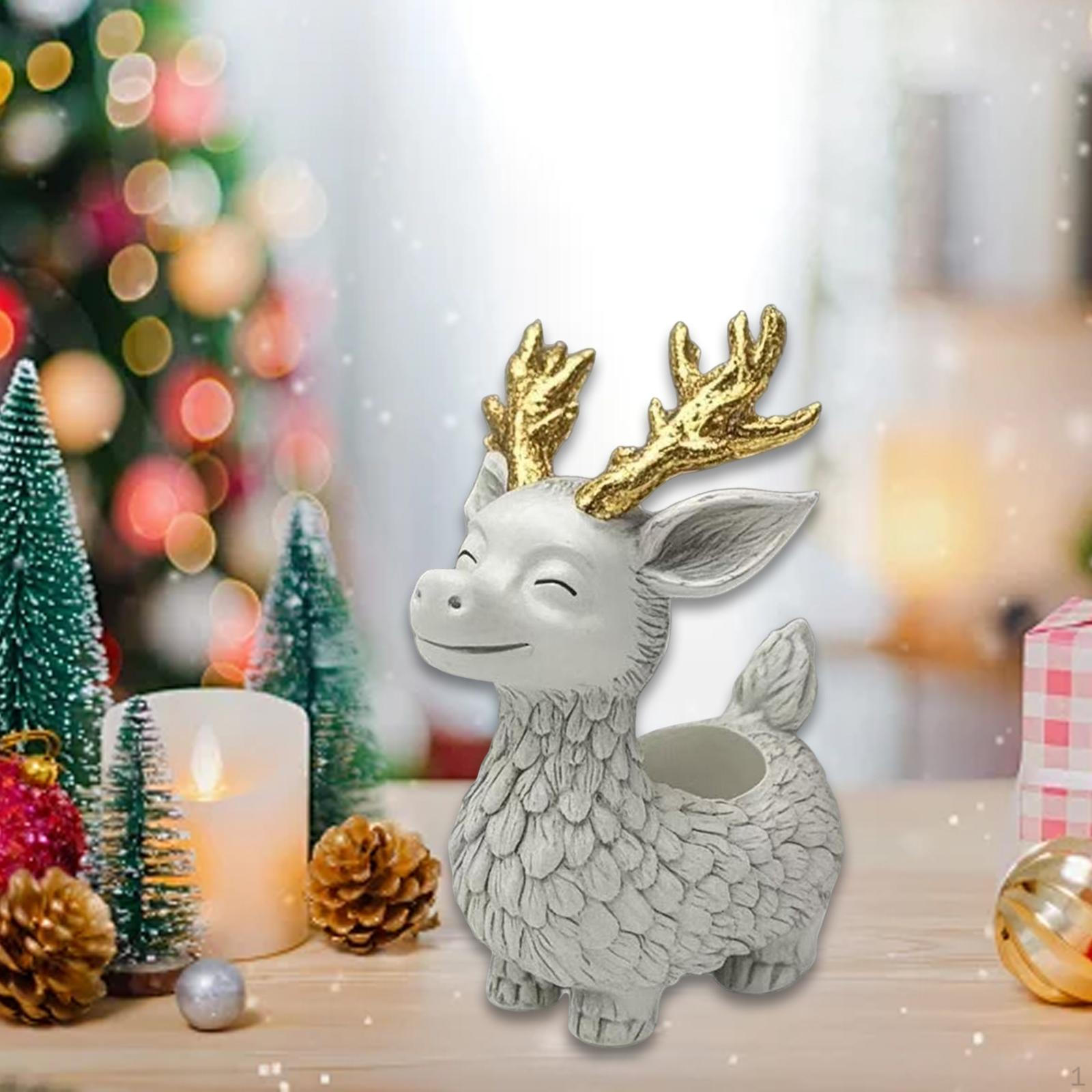 

Bonsai Holder with Reindeer Design for Desk Or Bedroom White Reindeer