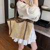 Large capacity woven tote straw bag women's 2026 spring new casual texture shoulder armpit bag