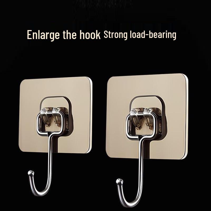 Durable Adhesive Stainless Steel Wall Hook for Heavy Duty Kitchen Use