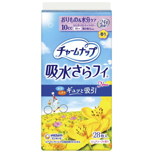 CharmNap Sarafi Women's Panty Liners, 10cc, Long, Pure Soap Scent, 28 Liners, 19cm (For Light Incontinence)