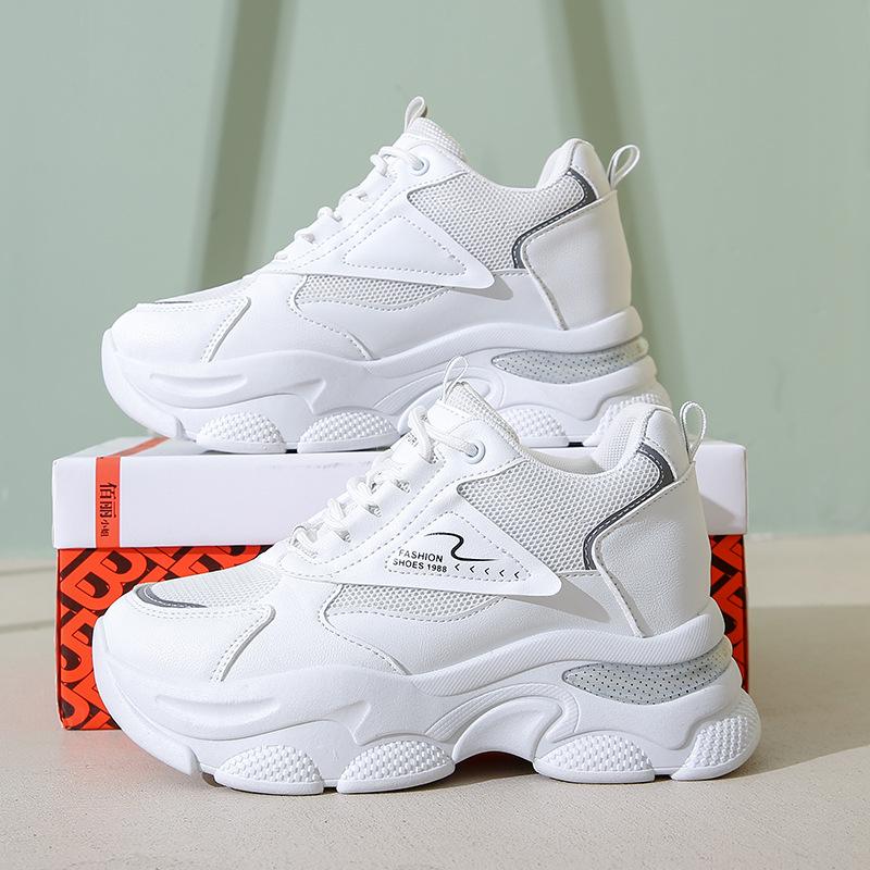 Inner Height Increase Dad Shoes Women 2025 Summer New Popular Small Versatile Leisure Sports Mesh White Shoes Women