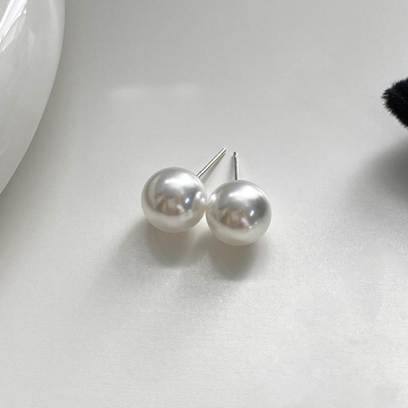 Classics Luxury Round Red Zircon Bead Stud Simple Earrings for Women Fashion Body Piercing Trend Jewelry Accessories Party Gifts