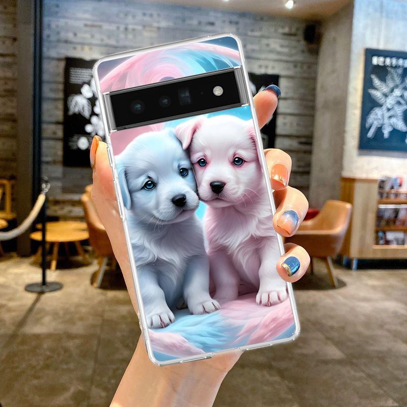 

Phone Case Cover for Google Pixel 9 8 7 6 5 4 4XL Soft TPU 7A 6A 5A 4A 3A Pro XL 5G Transparent Shell Cute Little Dog Fundas Bag Pixel 3A