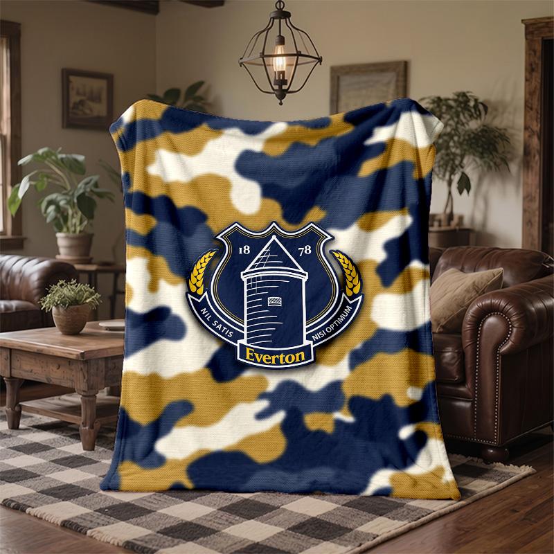 Everton Football Print Flannel Blanket Soft Warm Sofa Bed Throw Blanket For Home Office Bedroom