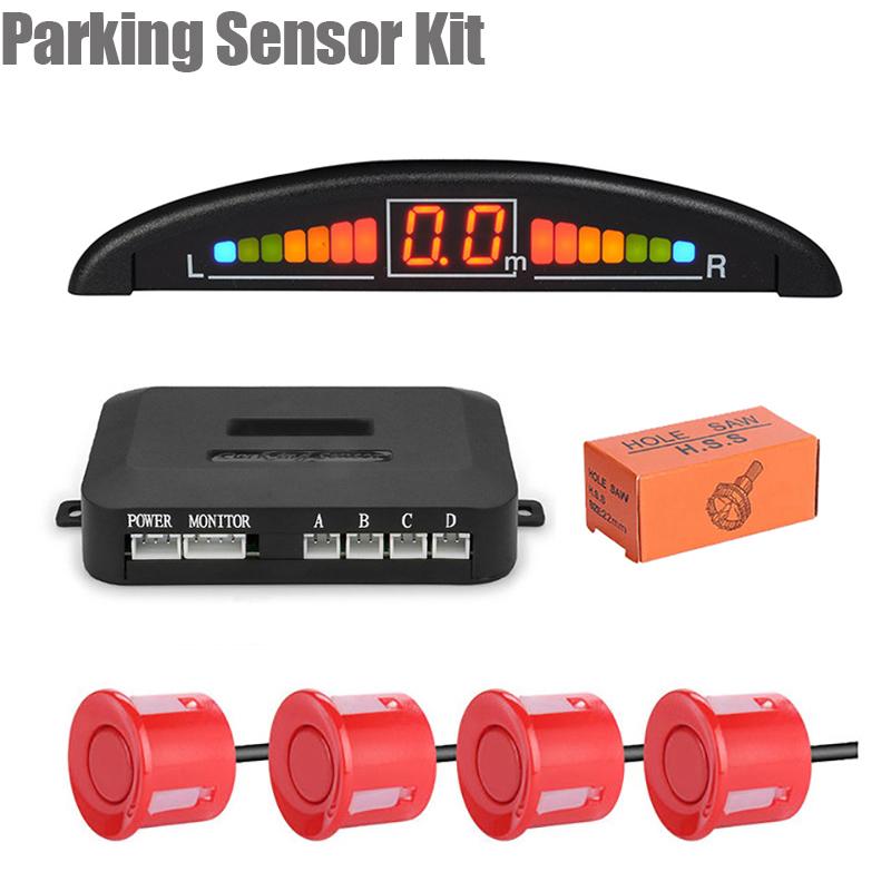 Parking Sensor Kit With 4 Radar LED Accurate Digital Display Of Obstacle Distance Alarm Parktronic Kit Detector Reversing Radar
