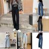 Denim Jeans For Women High Waist Wide Leg Thin Cotton Polyester Fabric For Office Wear