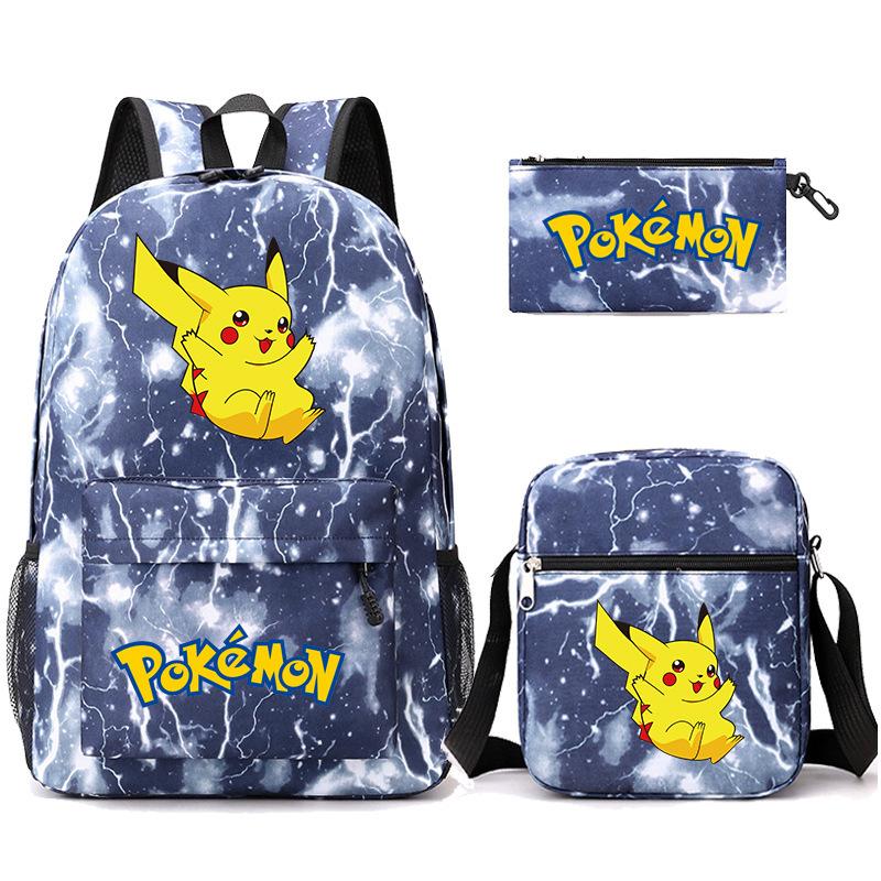 Backpack Teen Student School Bag Three-piece Pencil Case Crossbody Bag