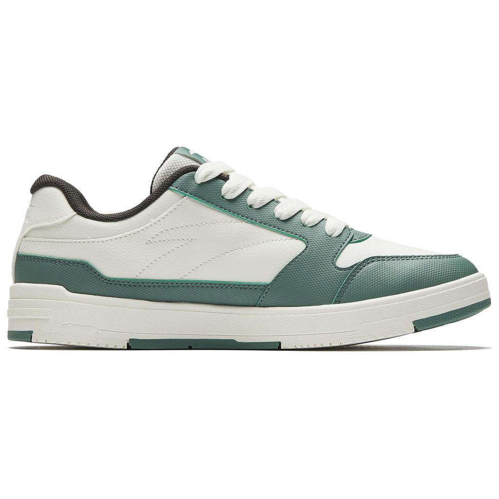 Anta Street Fun Sports Casual Height Increasing Wear Resistant Lightweight Non Slip Low Top Skate Shoes Men Skate Shoes White Green 912518007-4