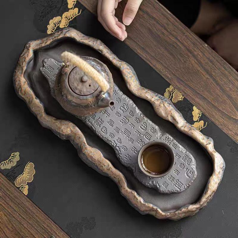 1 יחידה מגש תה רטרו סיני, מגש יצירתי, קנקן קרמי, שולחן עומס, שולחן לבישול יבש, אחסון מים, סט תה