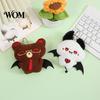 Embroidered Animal Doll Halloween Bear Bat Plush Pendant, Stuffed Devil Backpack Bag Charm, Charm Hanging with Bead Chain, Party Favors Toy Chain